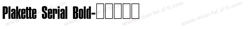 Plakette Serial Bold字体转换